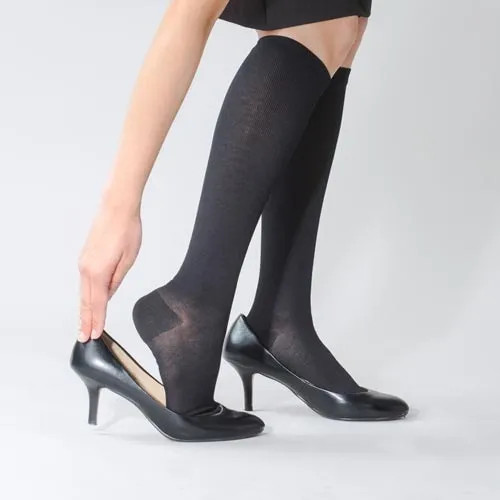 [災害用消臭下着 デオエスト(DEOEST)] Lady's 消臭ハイソックス・着圧 (サイズ：フリー / 色：ブラック) [型番:IDY06]