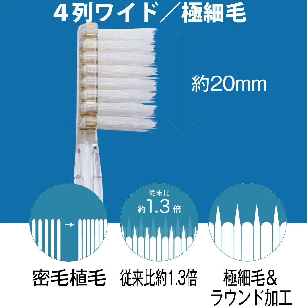 ソラデー替ブラシ(4本入)] 4列ワイド／極細毛｜防災のセレクト