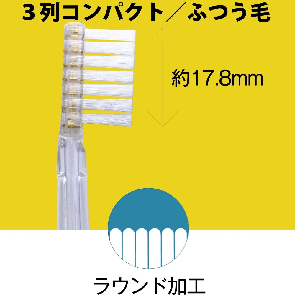 ソラデー替ブラシ(4本入)] 3列コンパクト／ふつう毛｜防災の