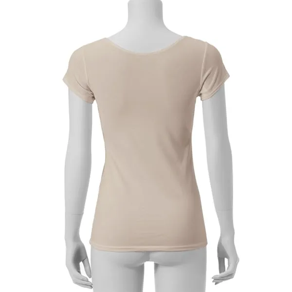 [災害用消臭下着 デオエスト(DEOEST)] Lady's 消臭フレンチスリーブ［汗取りパッド付き］（通年） [型番:IDG08] 全4色