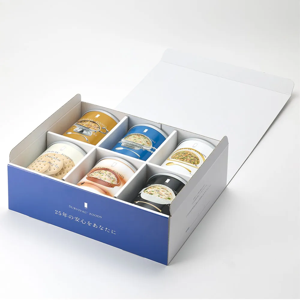 [贈り物]小缶6缶入り サバイバルフーズのギフトボックス(約15食相当量)