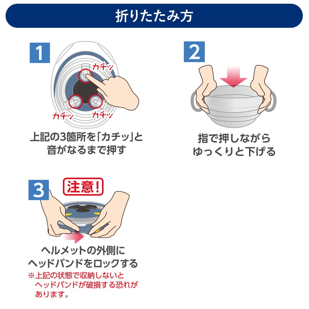 オサメット[A4サイズに小さく畳める収納式の防災用ヘルメット] 全3色｜国家検定合格品（飛来・落下物）