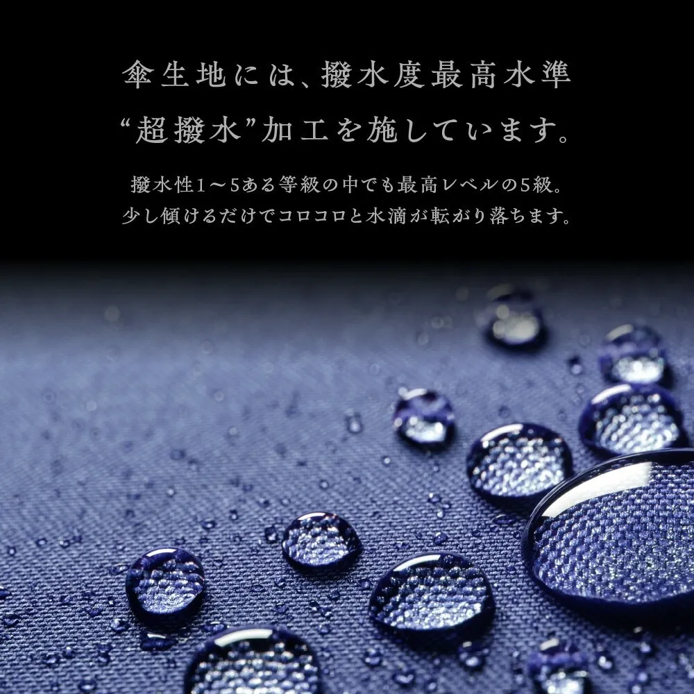 《長傘/FRP強化骨採用》富山サンダー20本骨（親骨65cm/重量575g/超撥水加工済）全3色｜ブランド：Waterfront（ウォーターフロント）