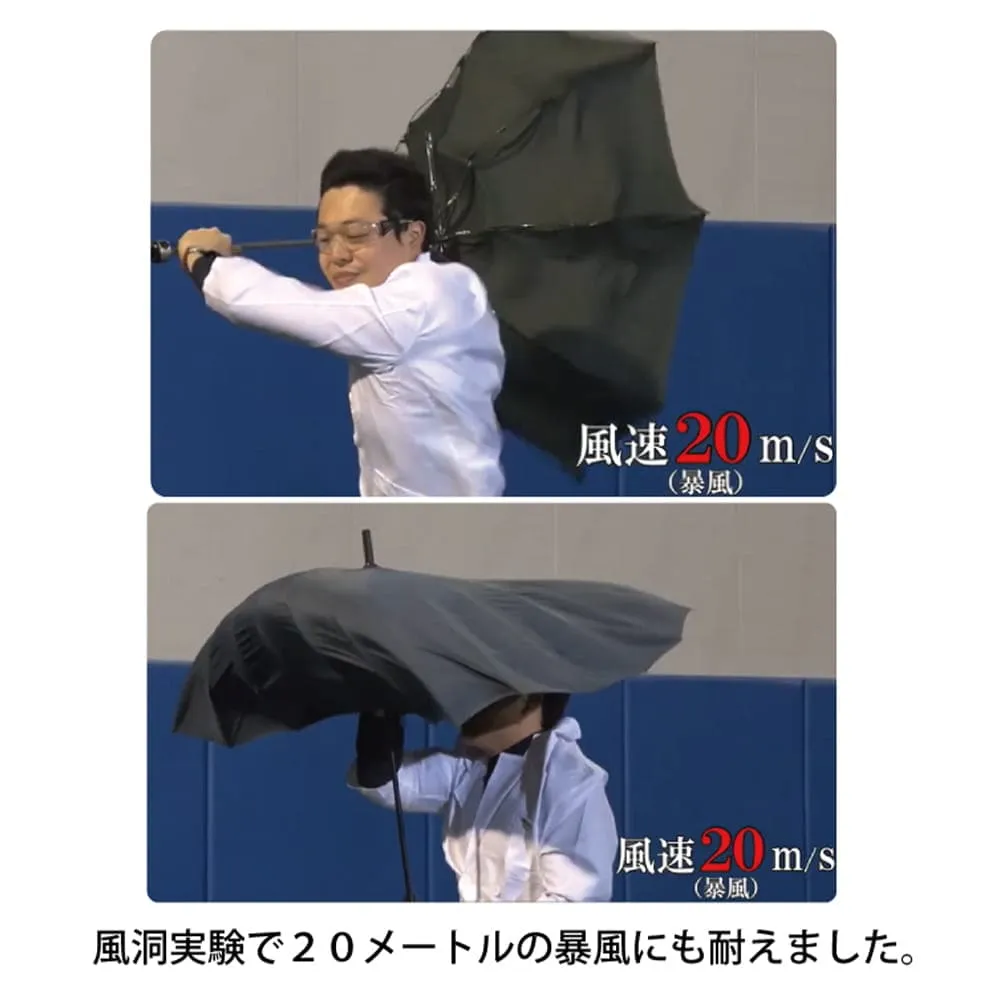 《長傘/FRP強化骨採用》富山サンダー20本骨（親骨65cm/重量575g/超撥水加工済）全3色｜ブランド：Waterfront（ウォーターフロント）