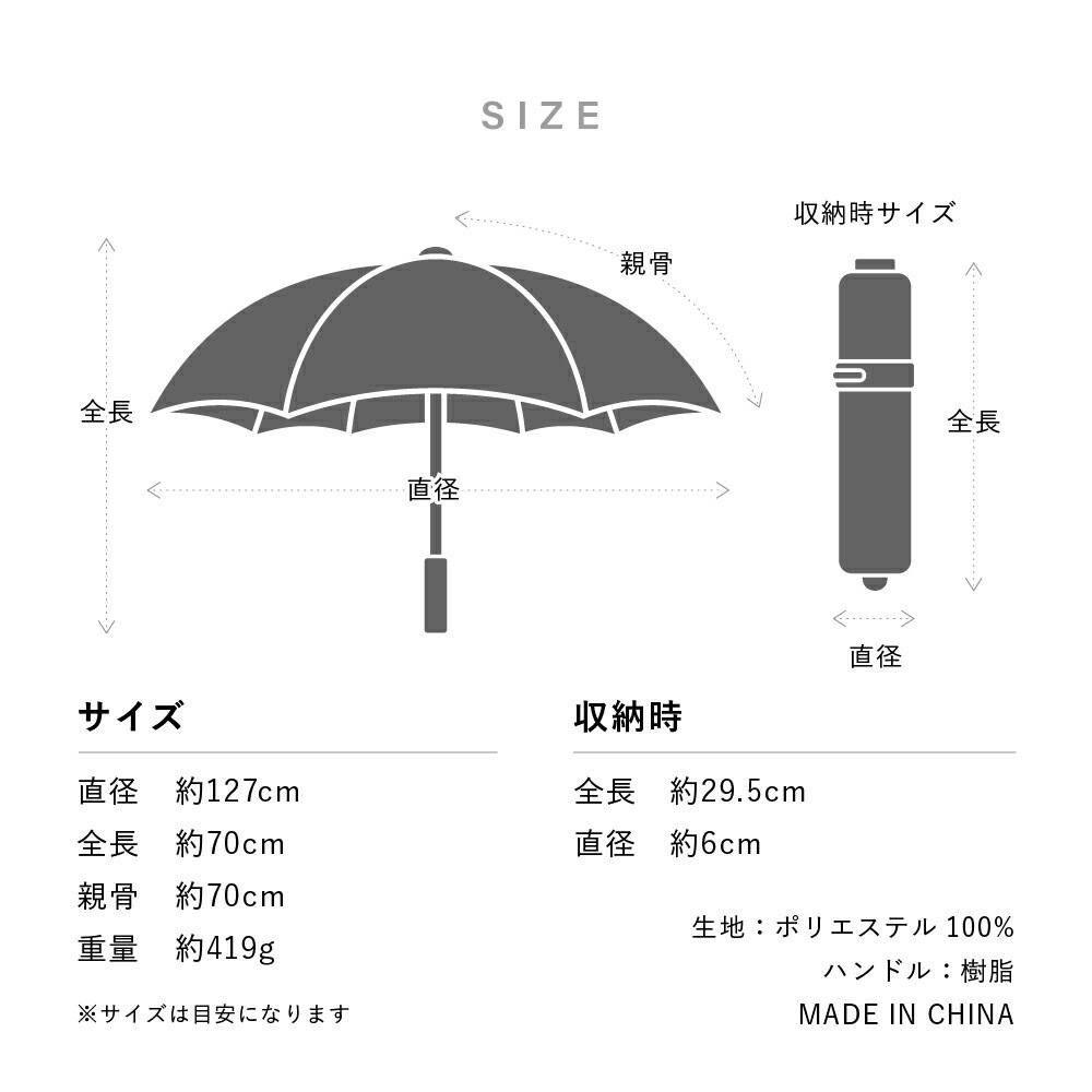 《折りたたみ傘/合金パーツ採用》富山サンダー インバッグ 70cm（親骨70cm/重量419g/4級撥水加工）全3色｜ブランド：Waterfront（ウォーターフロント）