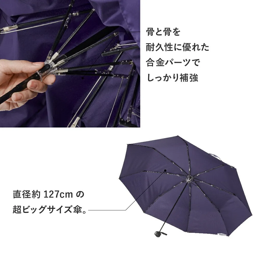 《折りたたみ傘/合金パーツ採用》富山サンダー インバッグ 70cm（親骨70cm/重量419g/4級撥水加工）全3色｜ブランド：Waterfront（ウォーターフロント）