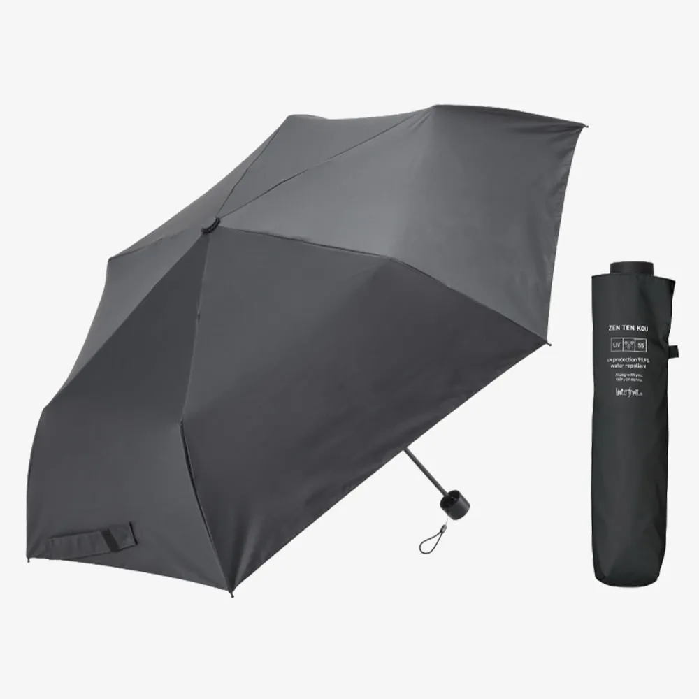 《晴雨兼用折りたたみ傘/完全遮光100％・UVカット率100％・UPF50+/ポリカーボネート採用》ZENTENKOU（全天候）55cm（親骨55cm/重量280g/4級撥水加工）全2色｜ブランド：Waterfront（ウォーターフロント）