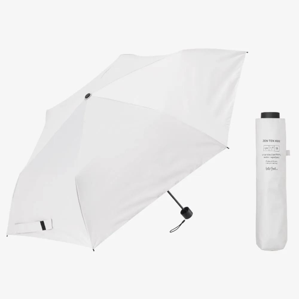 《晴雨兼用折りたたみ傘/完全遮光100％・UVカット率100％・UPF50+/ポリカーボネート採用》ZENTENKOU（全天候）55cm（親骨55cm/重量280g/4級撥水加工）全2色｜ブランド：Waterfront（ウォーターフロント）