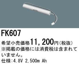 �ѥʥ��˥å� FK607 ͶƳ��������Ѿ������-������ �Хåƥ꡼��������λ�� ��ѵ��� FK848��