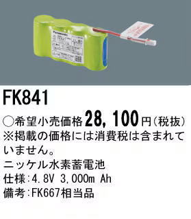 �ѥʥ��˥å� FK841 ͶƳ��������Ѿ������-������ �Хåƥ꡼