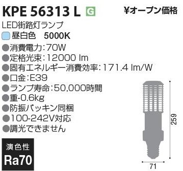 フィリップス(PHILIPS) KPE56313L 水銀ランプ300W相当・LED電球