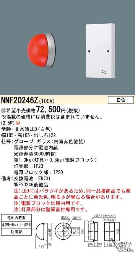 パナソニック　非常灯NNF20246Z