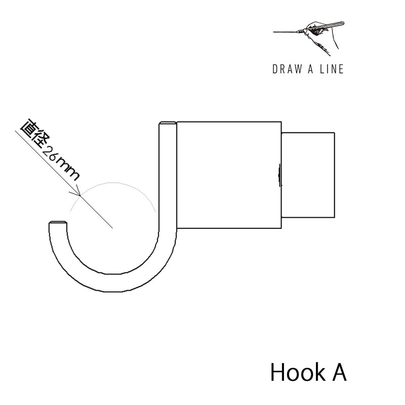 在庫限り40％OFF】送料込_おしゃれ突っ張り棒オプションフック