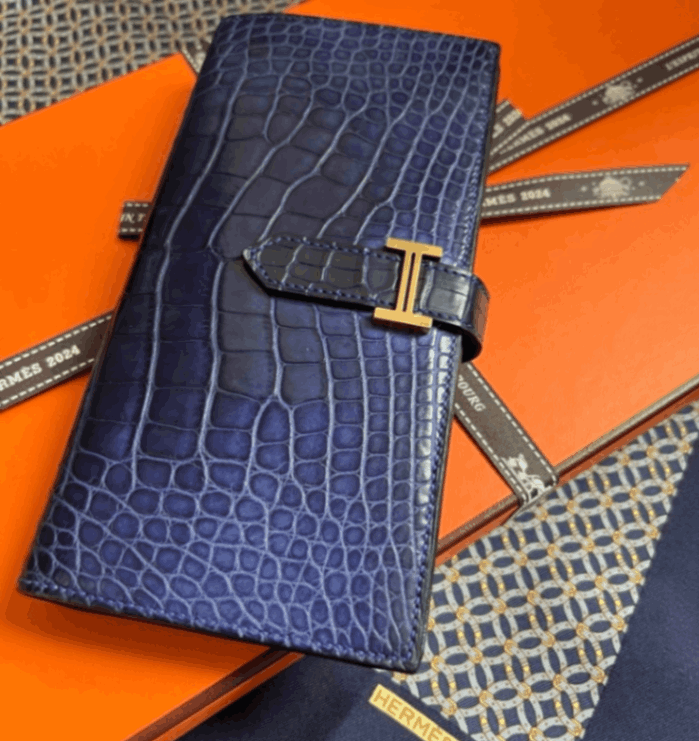 美品！Hermès　ベアンスフレ サンギンヌ　クロコダイル　アリゲーター刻印□R 美品！Hermès ベアンスフレ サンギンヌ クロコダイル
