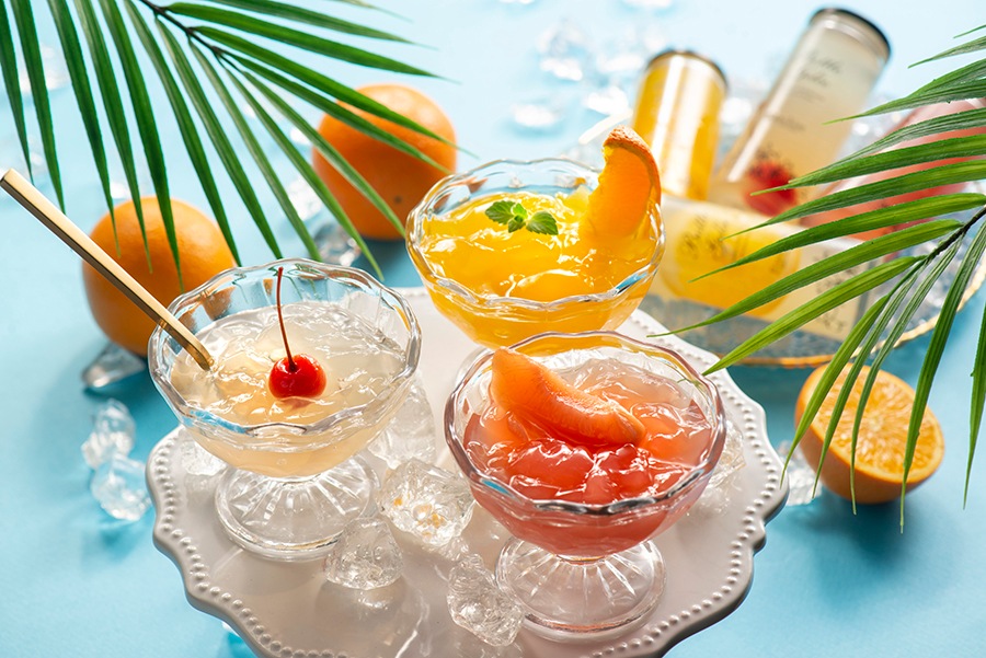 夏季限定販売】 ボトルジュレ 8本入り お洒落なボトル瓶の果肉入り