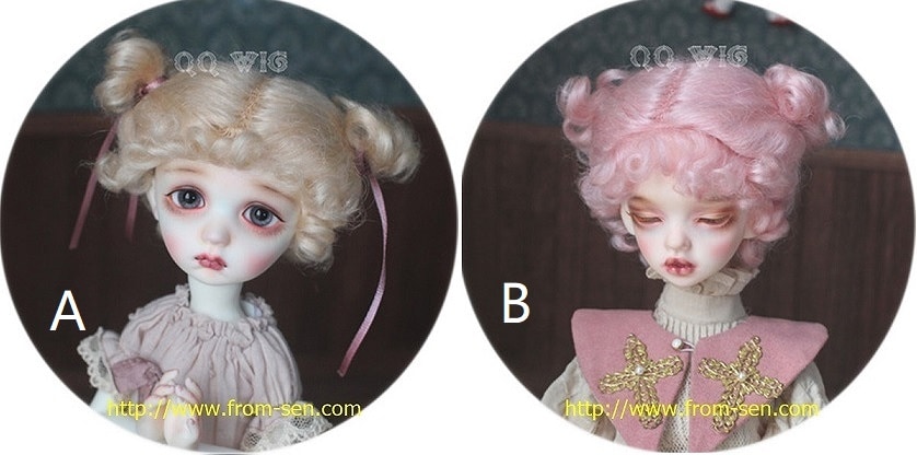 U-3581【B.T】 1/6,1/4(頭囲15~20.3cm)用ウィッグ