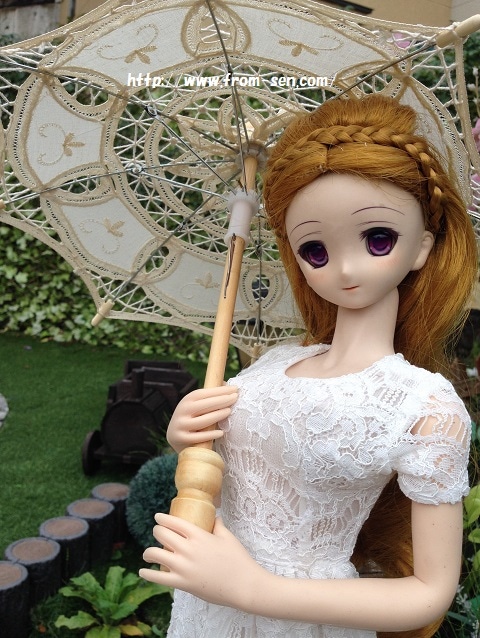 即納品(小物)【SEN】1/3SD/DD用レース傘（白）