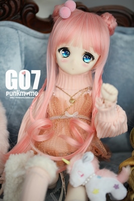 即納品(ウィッグ)U-3758　(頭囲22~24cm)　ピンク　1/3サイズ