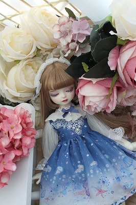 AF8399【Xmya】1/4Blythe,MSD,幼SD洋服2点セット