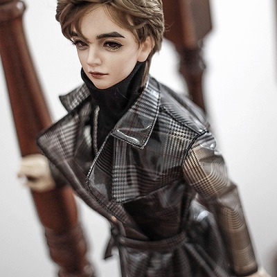 AF8490【GreenTIME】SD17用合成皮革チェック模様風コート