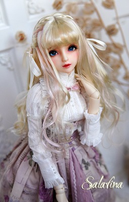 U-3947【SALA】1/3幼SD,MSD，ＳＤ/DD(頭囲15~24cm)用ウィッグ