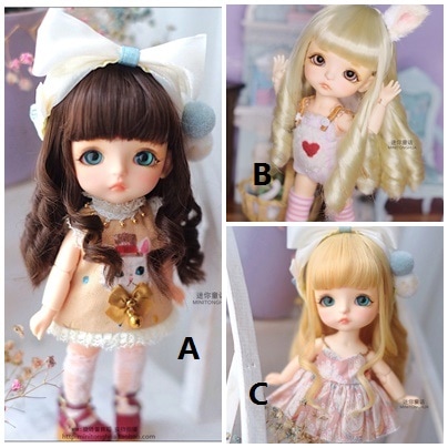 U-8028 【mini】1/8，オビツ11（5-6インチ）用ウィッグ