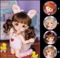 U-8033【mini】1/8，オビツ11（5-6インチ）用ウィッグ|1/8、1/12|◆ドールウィッグ
