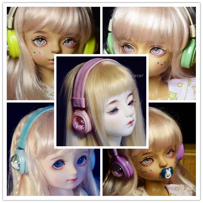 KM1408【DZZ】1/6,1/4,/1/3男女ドール用撮影小道具ヘッドホン