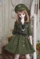 AF9324【keke】MSD/MDD、SD/DD,DDDY用洋服4点セット|軍服|◆ドール洋服（種類別）