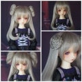 U-4123【QH】MSD(頭囲17~19cm)用 ロングウィッグ１個+パーツ3ペアーの４点セット|MSD/SDC|◆ドールウィッグ