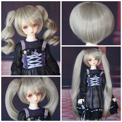 即納品(ウィッグ)U-4122【QH】1/4ショートウィッグ１個+パーツ3ペアーの４点セット(MSD)