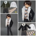 AF9865【keke】★MSD、SD少年，SD13,SD17用洋服4点セット|男の子カジュアル服|◆ドール洋服（種類別）
