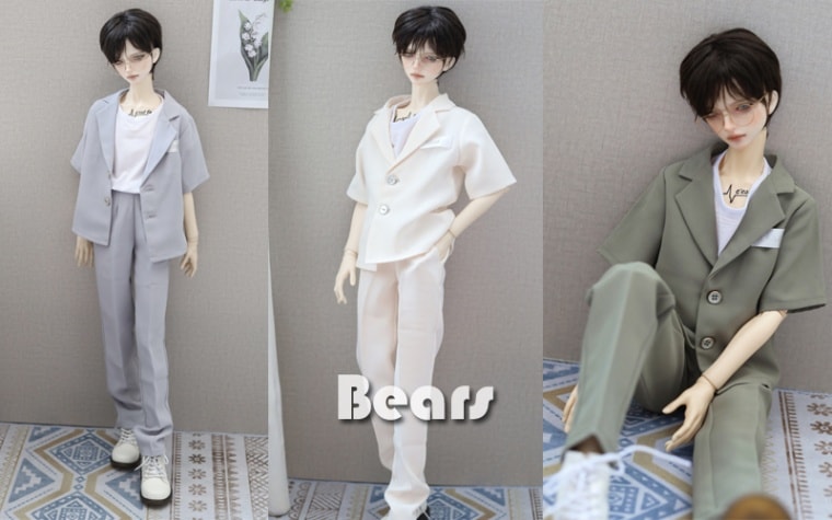 AF9945【Bears】1/3MSD,SD, 1/3,  70cm ド-ル用洋服2点セット