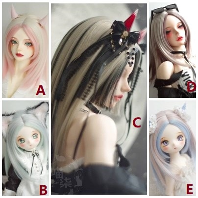 U-4210【M7】1/6，1/4，1/3ドール(頭囲16~23cm)用ウィッグ
