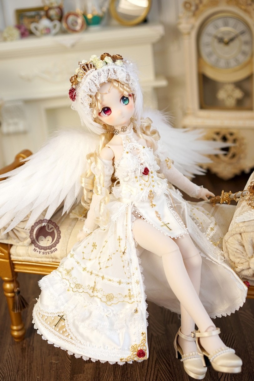 ◇ドール洋服（種類別）,ｳｴﾃﾞｨﾝｸﾞﾄﾞﾚｽ/白無垢/白ﾄﾞﾚｽ | ドールスタジオSEN