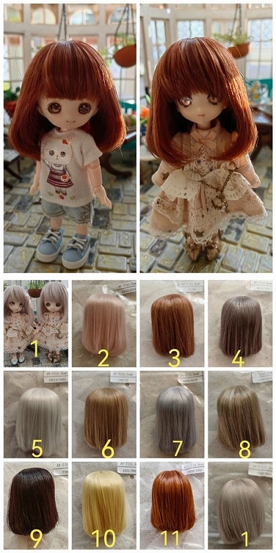 即納品U-8048【sen】オビツ11用ウィッグ③（4.5インチ）