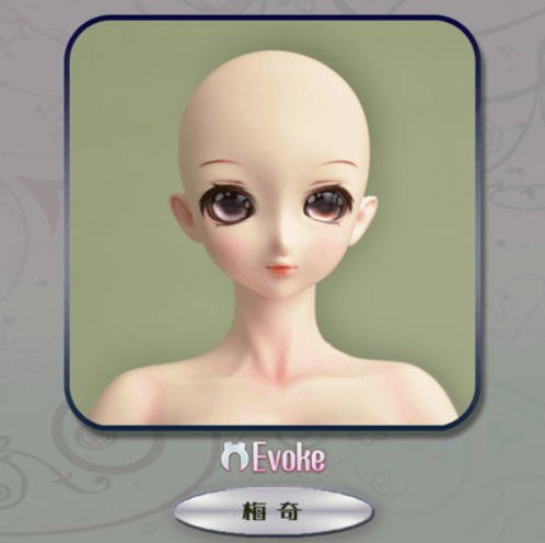 ED-Head3-meiqi 【Evoke Doll】シリコン制1/3ドールヘッド（meiqi）