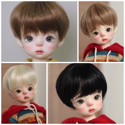 U-4274【KAKA】1/8,1/6，1/4，1/3ドール(頭囲14~23.5cm)用ウィッグ