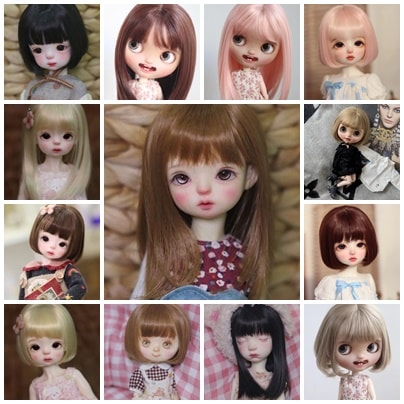 U-4282【KAKA】blythe，1/8，1/6,1/4ドール(頭囲14~19cm)用ウィッグ