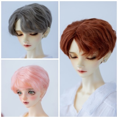 U-4307【KAKA】1/6,1/4，1/3ドール(頭囲15~23.5cm)用ウィッグ