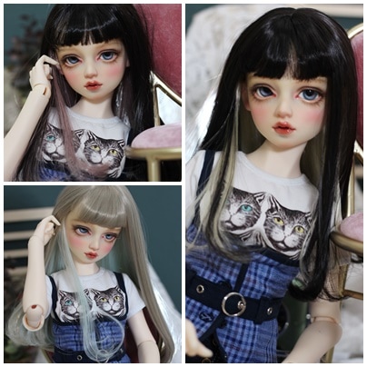 U-4316【KAKA】1/6,1/4，1/3ドール(頭囲15~23.5cm)用ウィッグ