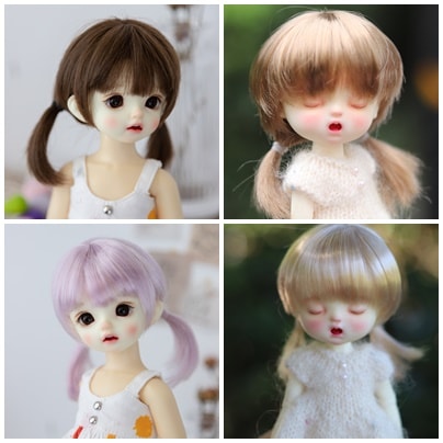 U-4323【KAKA】1/8,1/6,1/4，1/3ドール(頭囲14~23.5cm)用ウィッグ