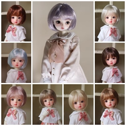 U-4328【KAKA】1/6,1/4，1/3ドール(頭囲15~23.5cm)用ウィッグ