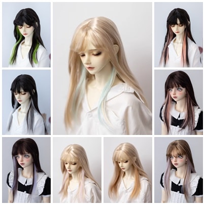 U-4351【KAKA】1/6,1/4，1/3ドール(頭囲15~23.5cm)用ウィッグ