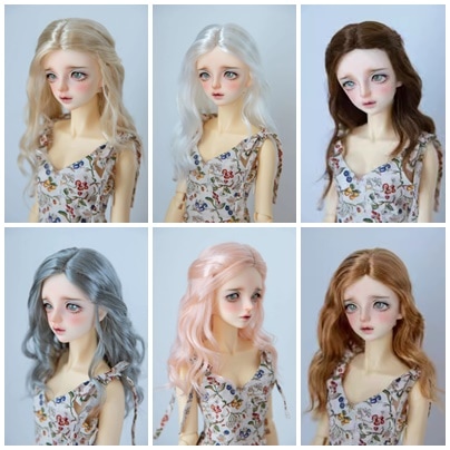 U-4361【KAKA】1/6,1/4，1/3ドール(頭囲15~23.5cm)用ウィッグ