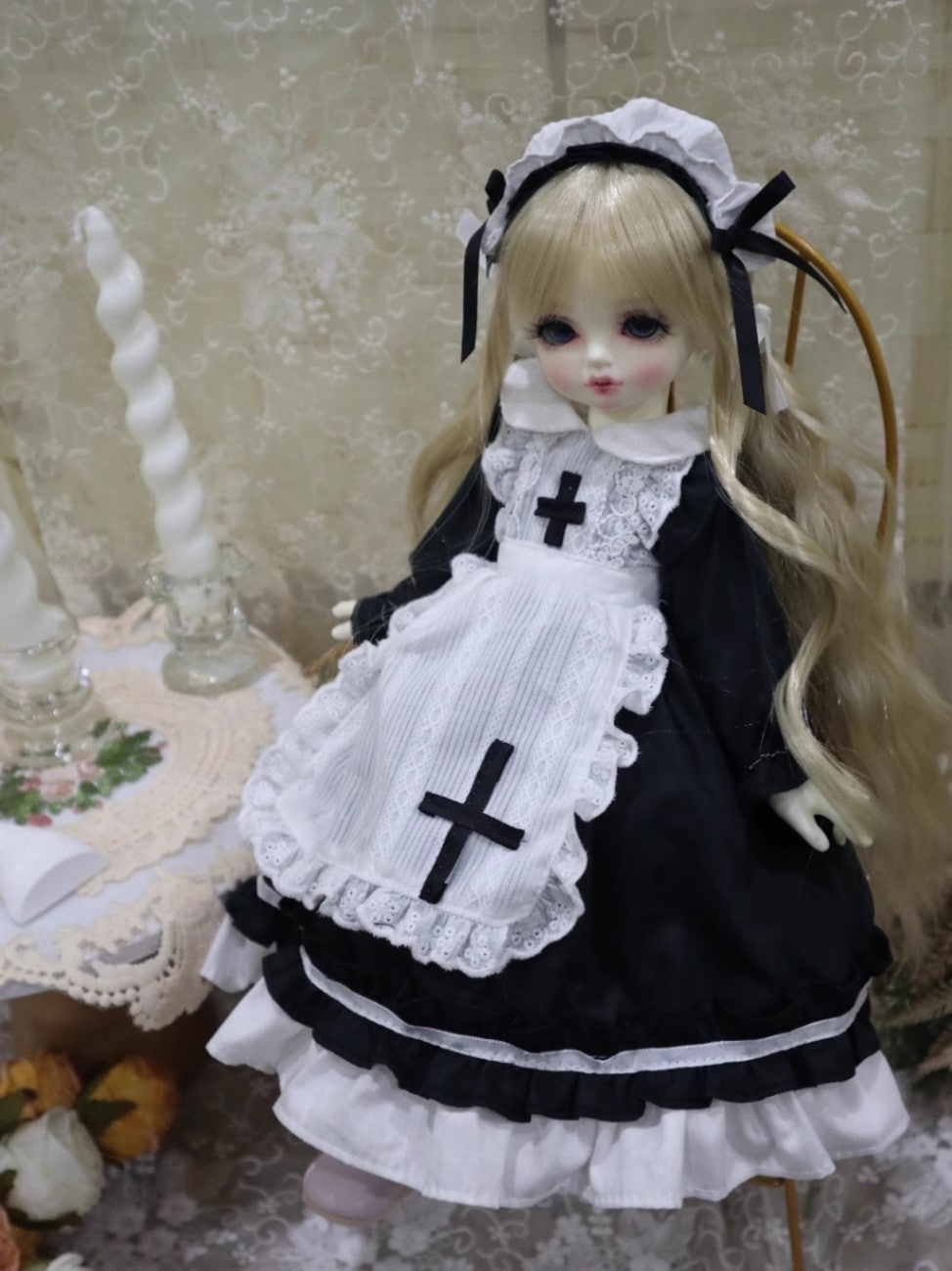AF10461【Xmya】1/3Blythe,SD/DD,MSD,幼SD洋服2点セット