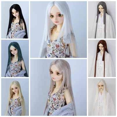 U-4407【KAKA】1/6,1/4，1/3ドール(頭囲15~23.5cm)用ウィッグ