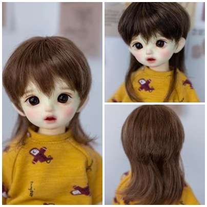 U-4408【KAKA】1/6,1/4，1/3ドール(頭囲15~23.5cm)用ウィッグ