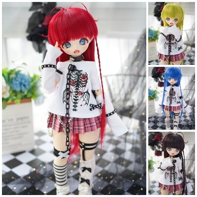 U-4453【KAKA】1/4，1/3ドール(頭囲17~23.5cm)用ウィッグ