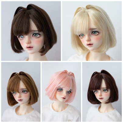 U-4464【KAKA】1/6,1/4，1/3ドール(頭囲15~23.5cm)用ウィッグ